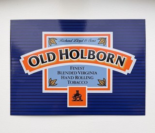 Antique Vintage Retro c1970s Old Holborn Tobacco Enamel Shop Advertising Sign