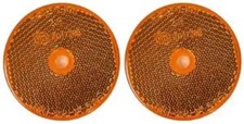 2" Round Reflector with Center Mounting Hole - Red/Amber/White Color: 2x Amber