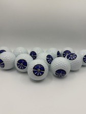 12 Premium Golf Balls with Blue Target Alignment Design