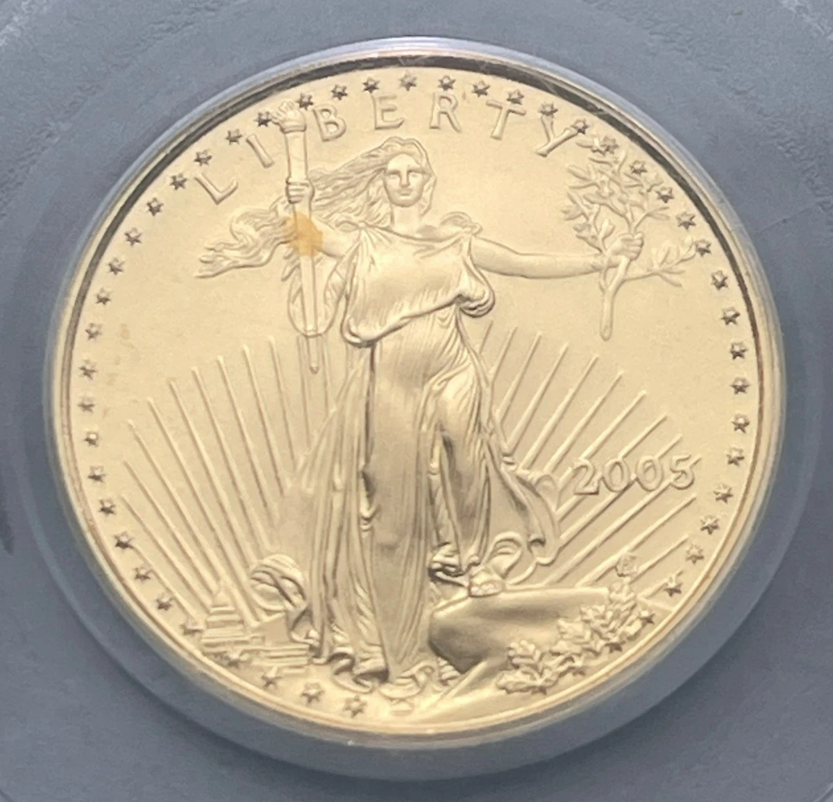 Moneda De Oro 1/4 Oz American Eagle 2005 PCGS MS69 First Strike