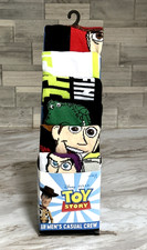 Disney Toy Story Cartoon 6 Pair Men's Crew Socks Size 8-12 Bioworld Novelty Sock