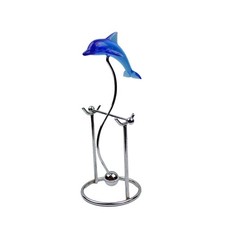 Blue Jumping Dolphin Metal Kinetic Toy Art De...
