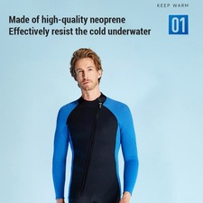 Men 3mm Neoprene Wetsuits Adult One Piece Full Body Long Sleeves Diving DQYY