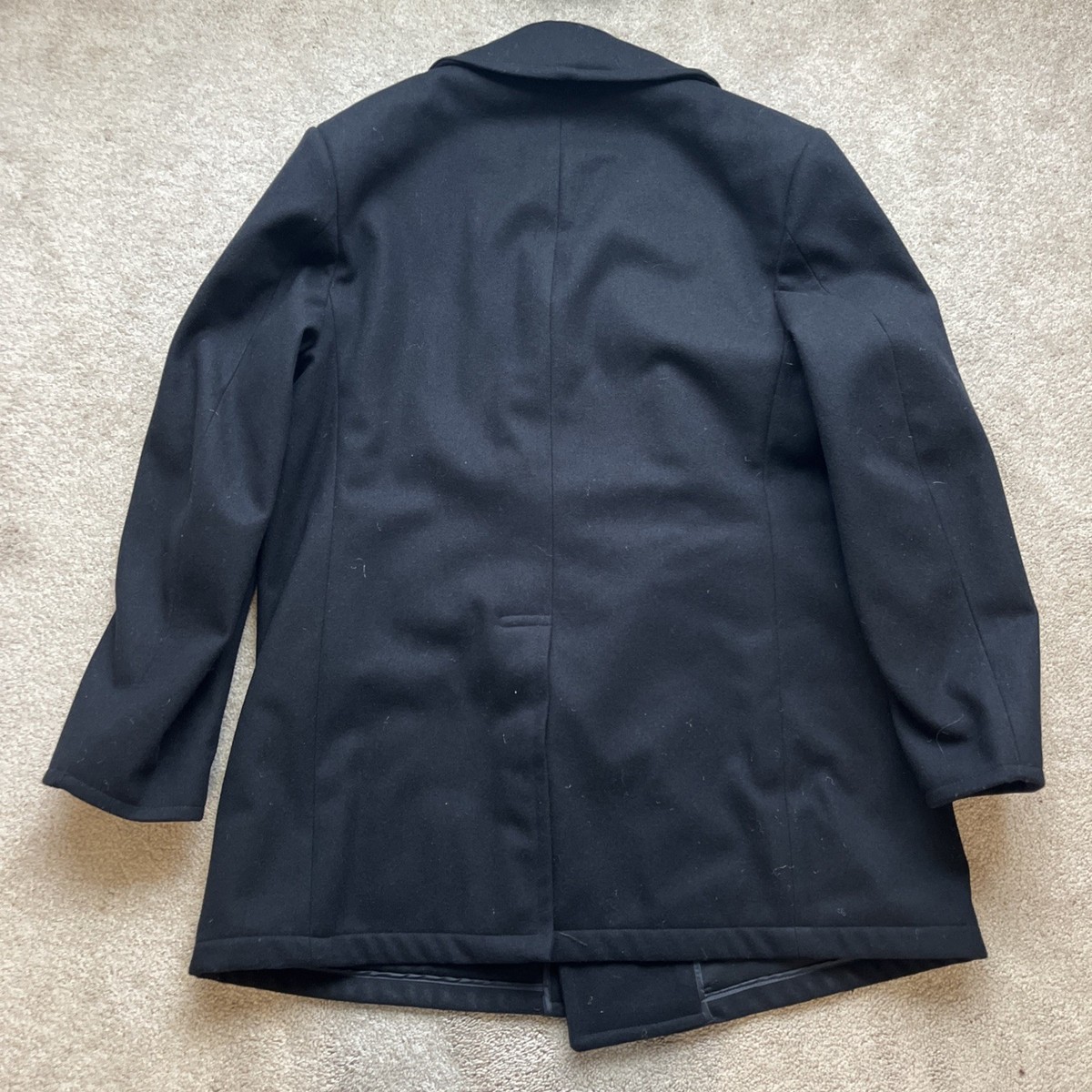 Defense Logistics DSCP Peacoat Mens 50L Wool Black USA Navy