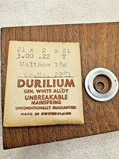 WALTHAM 18s Pocketwatch Alloy Mainspring 2205/2281 T