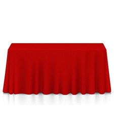 10 Pack 90" x 132" Rectangular Polyester Fabric Tablecloths for Wedding - Red