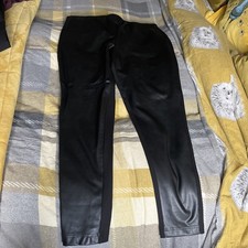 Joules Harriet Leggings - Pleather  Jersey Mix - Black - Size 16 - RRP  44.95