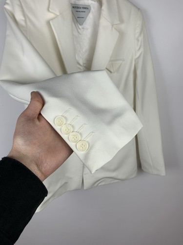 Bottega Veneta Pre Fall Winter Blazer Jacket Single Breasted White Made In Italy - Picture 4 of 21