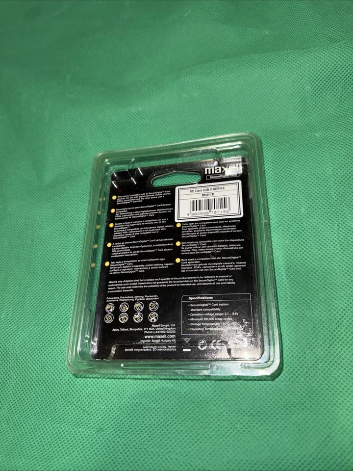 Maxell 2GB SD Memory Card Secure Digital Mobile Phones Cameras Camcorders - Image 3 of 3