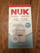 NUK Perfect Match Slow Flow Bottle, 5 fl oz., 0m