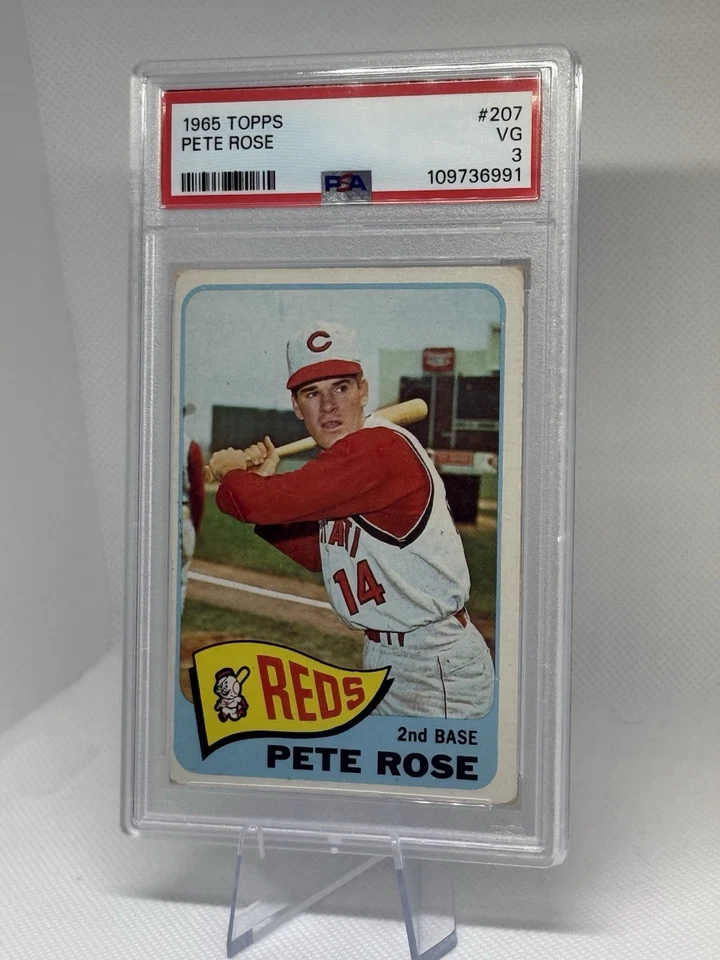 1965 Topps - Pete Rose #207 PSA 3 VG 3 Reds - Image 2 of 4