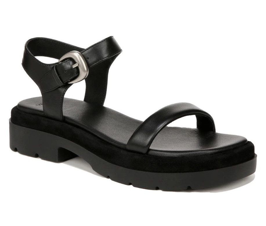Vince Heloise Womens Ankle Strap Leather Platform Sandals in Black Size 10 25390₽