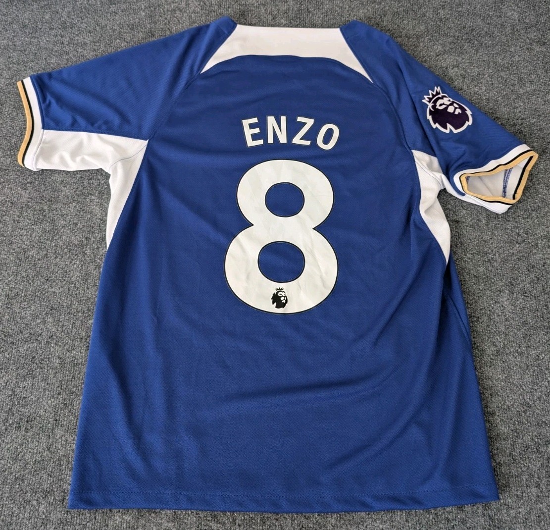 Chelsea Home Jersey Soccer Men's Size Large Nike Enzo Fernandez #8