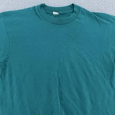 Vintage 90s Blank Teal Screen Stars T-Shirt Mens Small/Medium USA Single Stitch