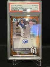 2025 BOWMAN RICHARD MATIC  Orange REPTILIAN Auto /25 PSA 9 Yankees