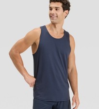 NWT Men's Linear Mesh Tank Top - All In Motion Navy Blue SZ L $9.99