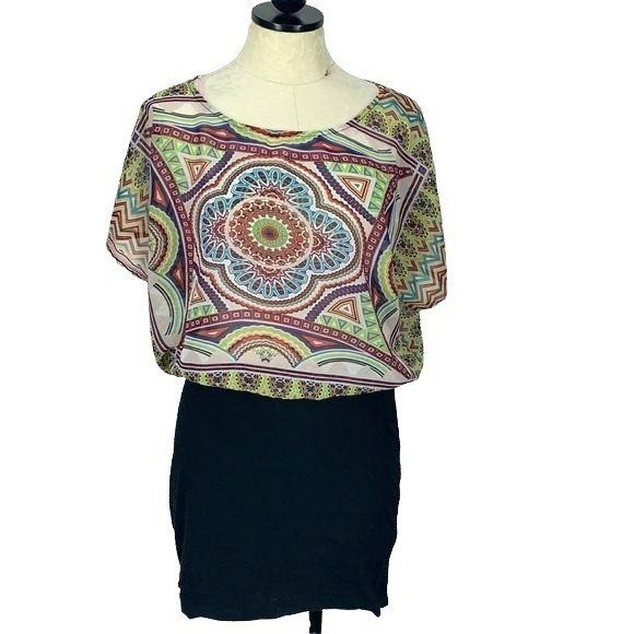 Love Fire Multicolor Boho Patterned Crop Top & Bl… - image 1