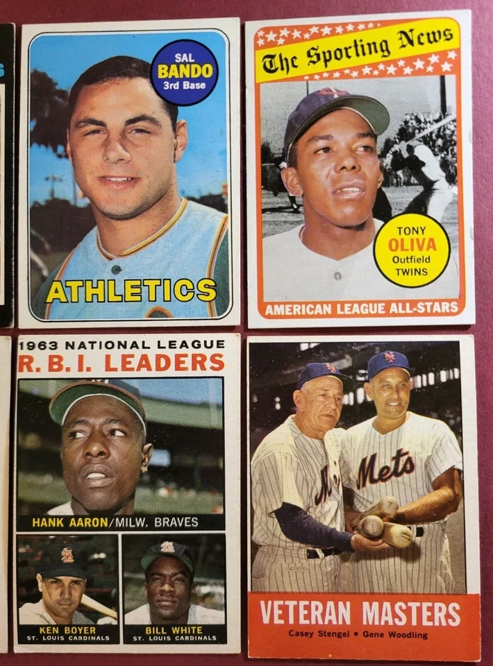Lote de 24 tarjetas de béisbol antiguas Topps de colección de los años 60-70 HOF/estrella *G/Vg/Vg+/Vg-Ex* Foto 3 de 4