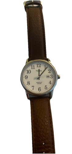 Timex Herren TW2P75800 Easy Reader weißes Zifferblatt Datum braun Leder Quarzuhr - Bild 6 von 7