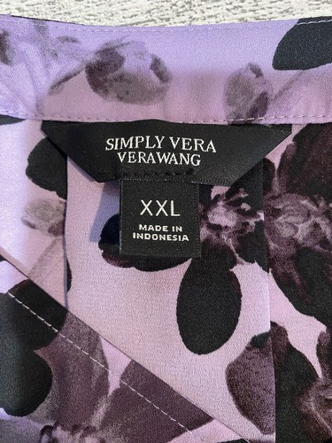 Simply Vera Vera Wang Purple Tunic Sheer Floral XXL - Picture 4 of 4