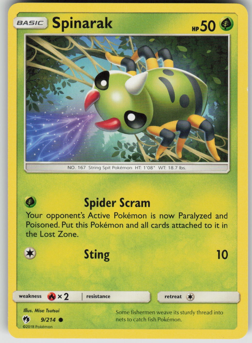 Spinarak Common Lost Thunder LP 9/214
