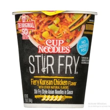 Nissin Cup Noodles Stir Fry Ramen Noodles, Fiery Korean Chicken Flavor, 2.36 oz