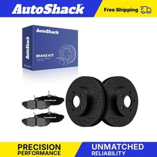 Rear Drilled Slotted Brake Rotors Ceramic Pads For 2011-2014 Ford Mustang