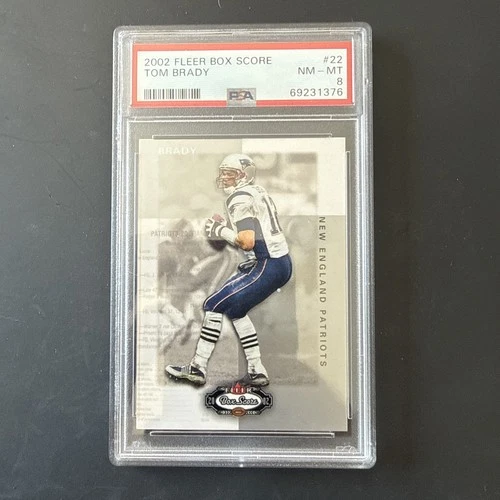 2002 Fleer Box Score Tom Brady #22 PSA 8