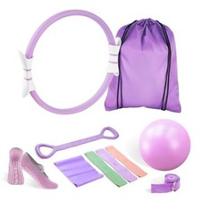 Pilates Kit,Home Pilates Ring Kit for M-13 IN Pilates Ring Purple