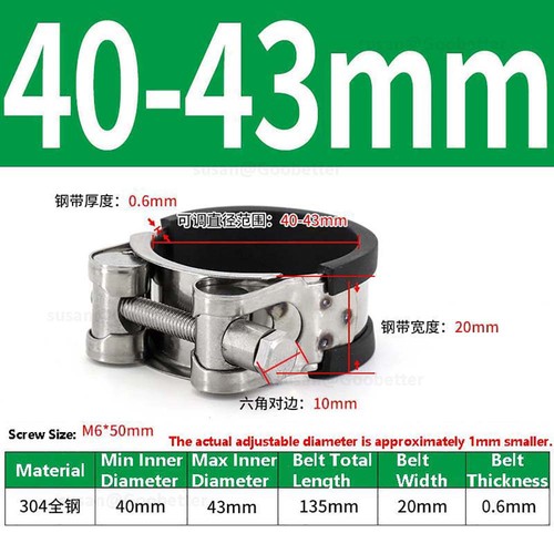 Hose Clip Jubilee Type hose Clamps Rubber Lined Fuel Line Diesel Petrol Pipe - Picture 20 of 59