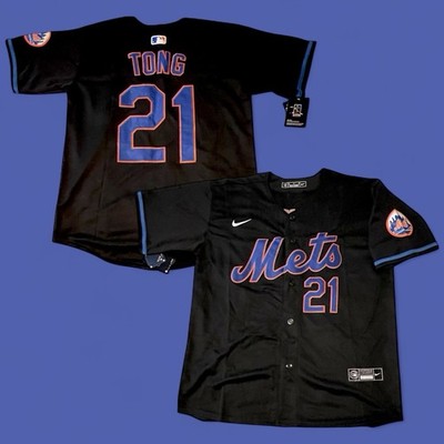 Jonah Tong New York Mets #21 Black Alternate NY Jersey MLB NEW