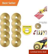 Titanium Coated Rotary Cutter Blades 45mm 10 Pack Replacement Blades Quilting...