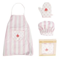 Childrens Chef Hat and Apron Set - 3-Piece Cooking Role Play Toy for Kids