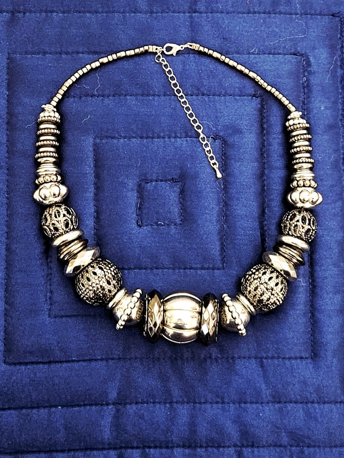 Bold Elements Silver Tone Textured Chunky Stateme… - image 5