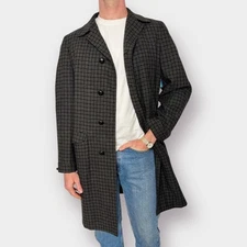60s Stonehaven Gray Plaid Overcoat