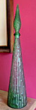 Mid century vintage tall green empoli genie bottle