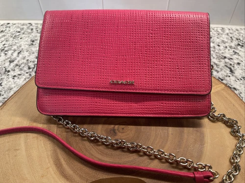 Coach Madison Borsa a tracolla rosa rubino in rilievo pochette tracolla catena 38135E LEGGI