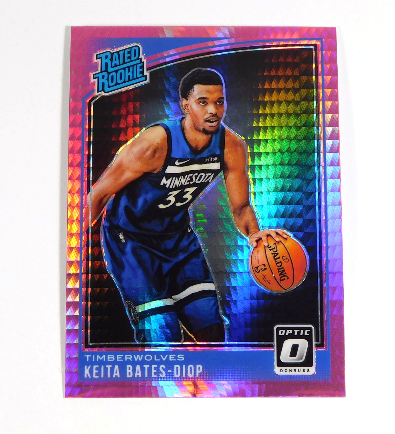 2018-19 Donruss Optic Hyper Pink Keita Bates-Diop #191 Rated Rookie Timberwolves