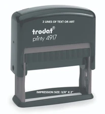 Trodat 4917 - 2 Lines of Text or Artwork - Custom Rubber Self-Inking Stamp