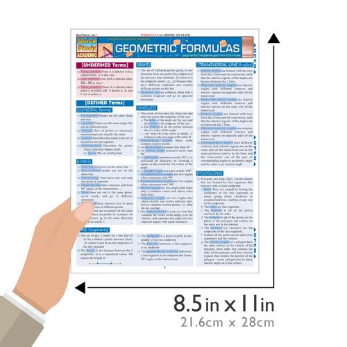 Geometric Formulas QuickStudy Laminated Reference Guide Quick Study Academic - Picture 3 of 4