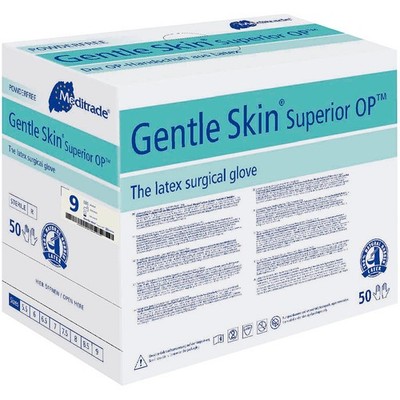 Meditrade  unisex OP-Handschuhe Gentle Skin  Superior OP  weiß Größe 9, 50...