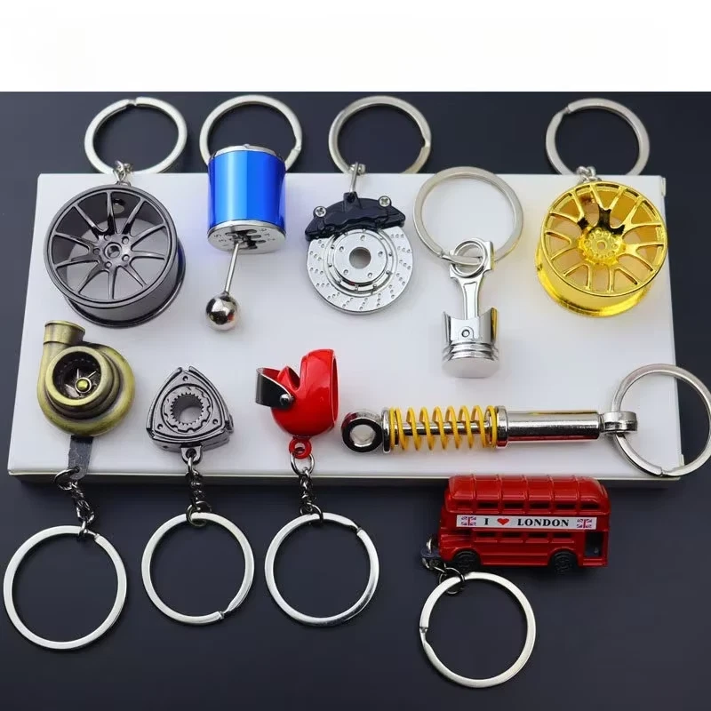 Creative Metal Car Keychain Zinc Alloy Turbo Gearbox Brake Disc Pendant Gift UK - Image 2 of 4