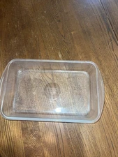 Vintage Glassbake 2.5qt Casserole, Clear, Cloudy From Use (old)