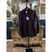 Varley Mae Boyfriend Sweat Coffee Bean Ottoman Ribbed Side Zip Pullover VAR01595