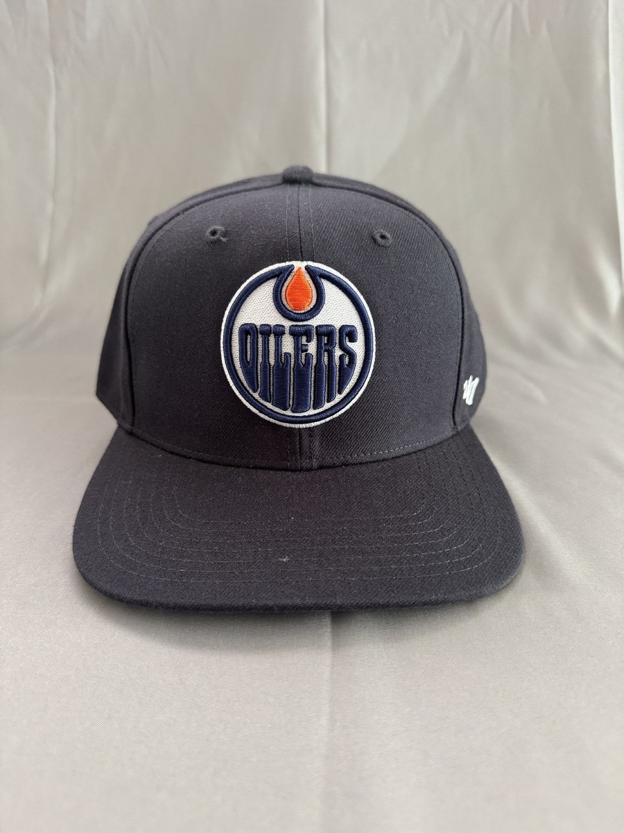 '47 Brand Edmonton Oilers NHL Snapback Hat Navy Blue Embroidered Logo