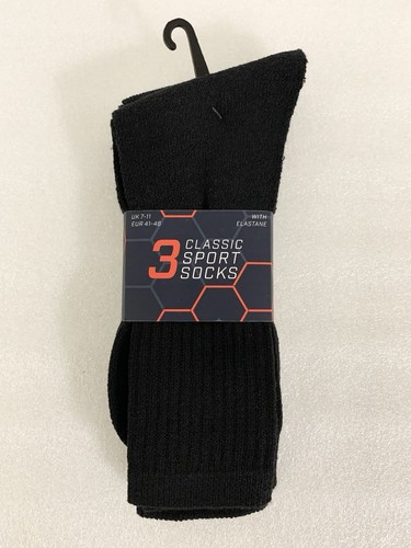 Men’s Mid-Calf Sport Socks – 6 Pairs Black & White UK 6–11 / EU 39–46 - Picture 5 of 10