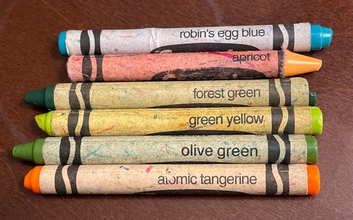 Vtg Binney Smith Crayola Crayon Lot 6 Single Language Robins Egg Blue GUC