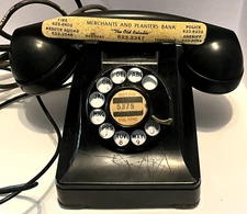 Bell System Western Electric Black Rotary Desk Phone Collectible VTG 1940 AS IS
