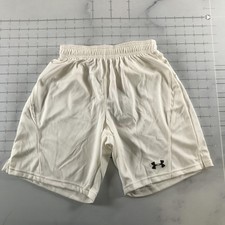 Under Armour Shorts Youth Small White Athletic Elastic Waist Drawstring Gym
