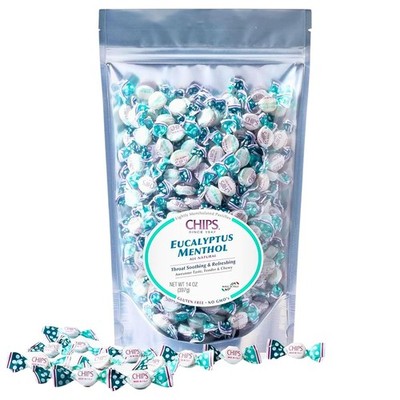 CHIPS Eucalyptus Menthol Italian Throat Pastilles ,All-Natural  14 Oz, 350 Count